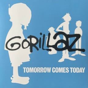 GORILLAZ - TOMORROW COMES TODAY (33RPM E.P. / WHITE & BLUE COLOURED VINYL)