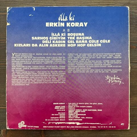 Erkin Koray – İlla Ki LP ( Sarı Plak )