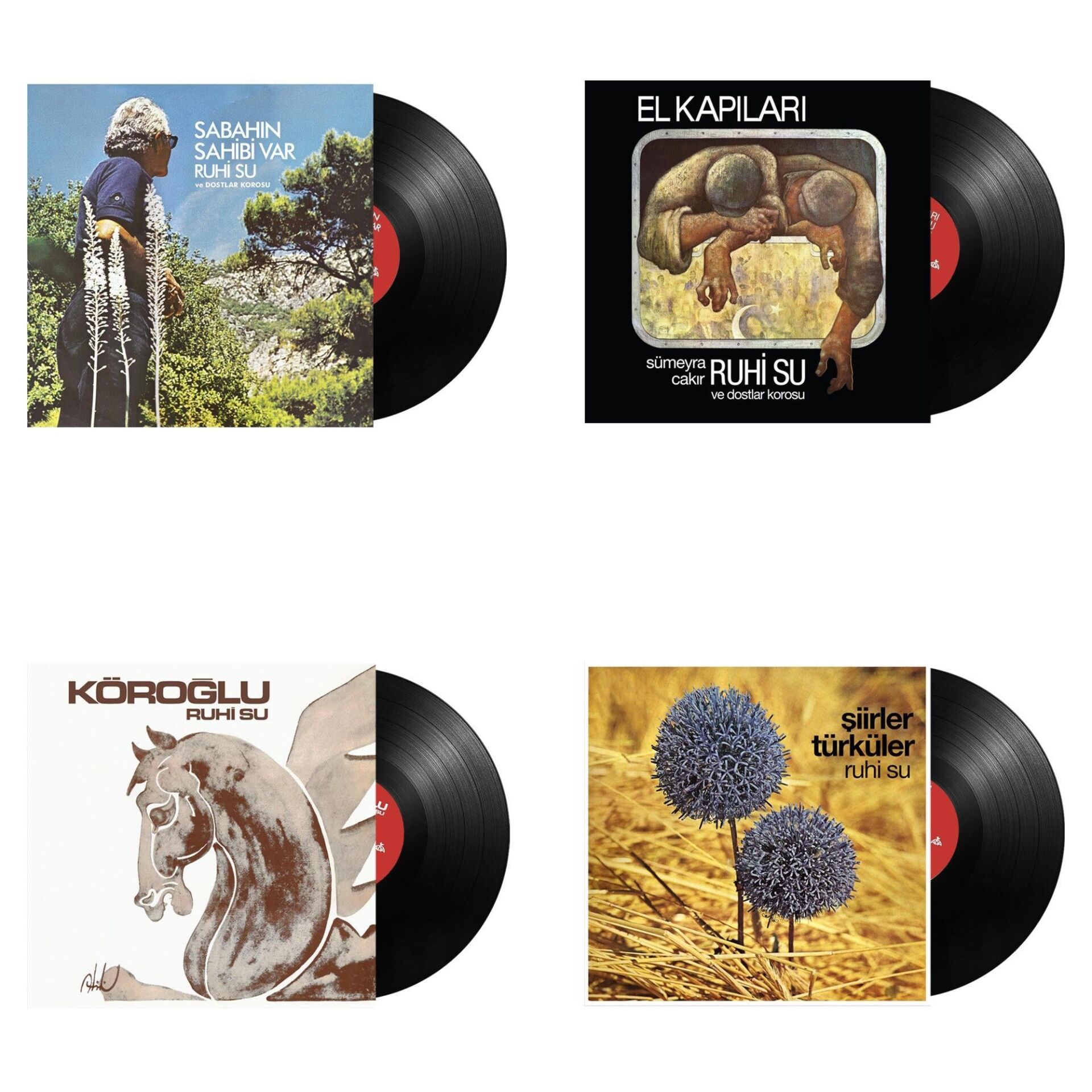 Ruhi Su - Köroğlu / Şiirler Türküler / El Kapıları / Sabahın Sahibi Var (4 Plak Özel Set)