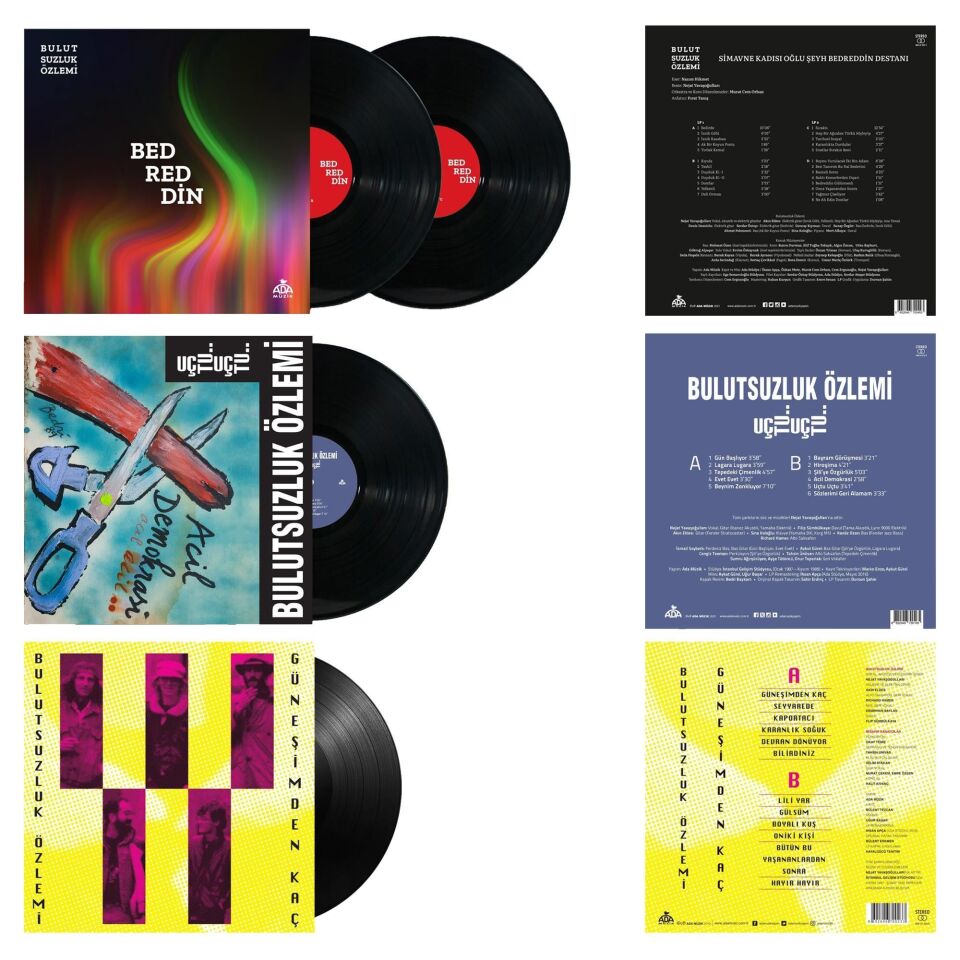 Bulutsuzluk Özlemi - Bedreddin / Güneşimden Kaç /  Uçtu Uçtu (3 Plak Özel Set)